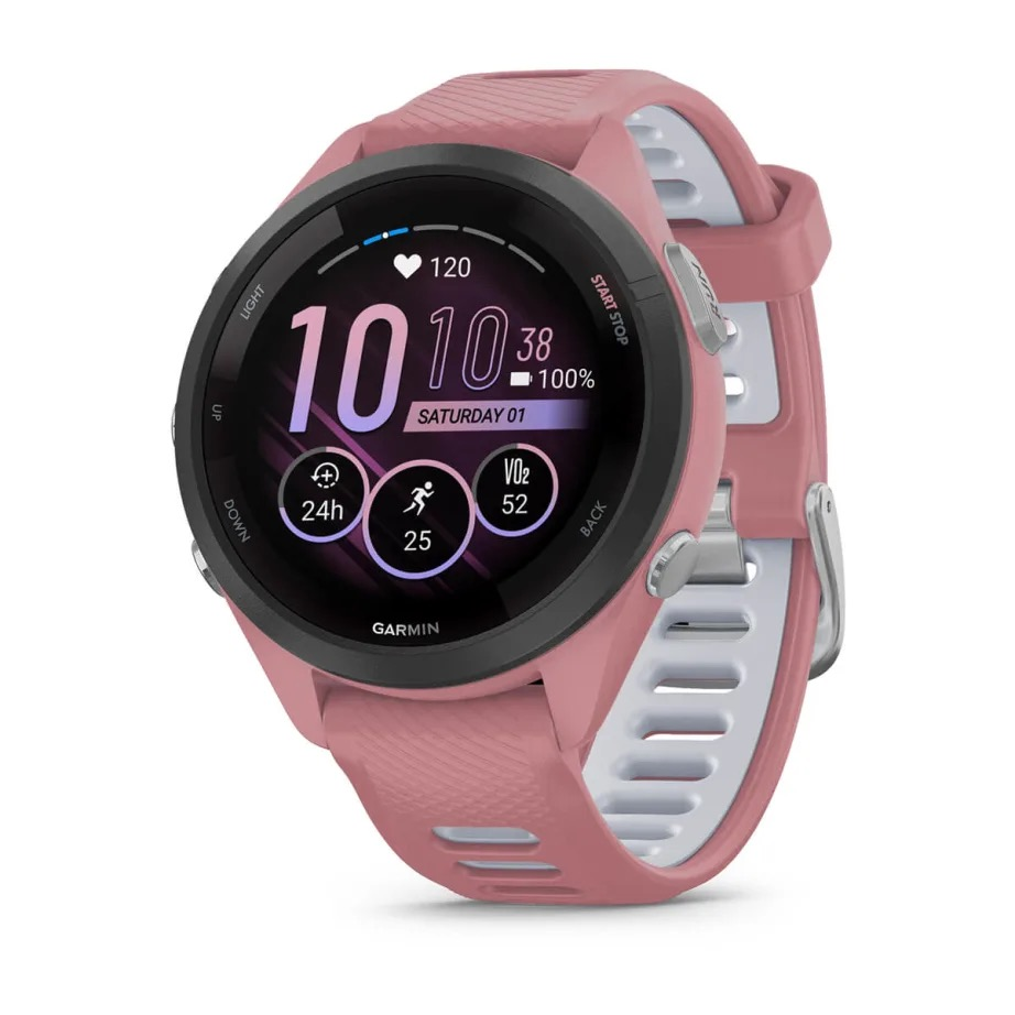 GARMIN FORERUNNER 265 S Black Bezel with Light Pink Case and Light 